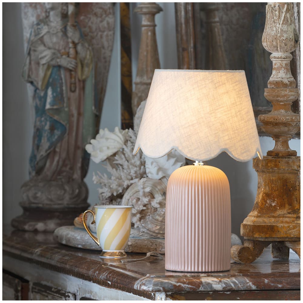 Lampe en céramique et abat-jour en lin ⌀ 26,5 x 41,5 cm - Maisons du Monde
