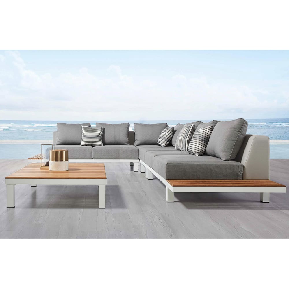 Salon de jardin gris L356 x P100 x H64 cm - Maisons du Monde