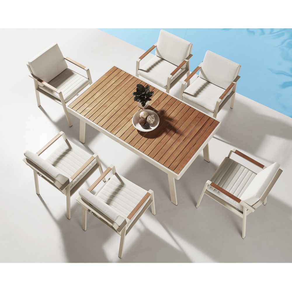 Ensemble repas beige L160 x P90 x H75 cm - Maisons du Monde