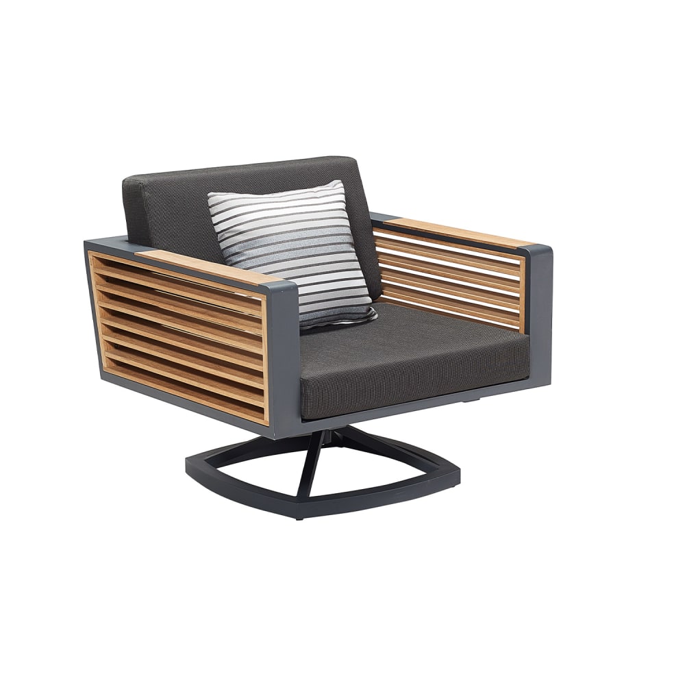 Au jardin de Chloé Fauteuil pivotant L84 x P81 x H61.5 cm Noir Aluminium