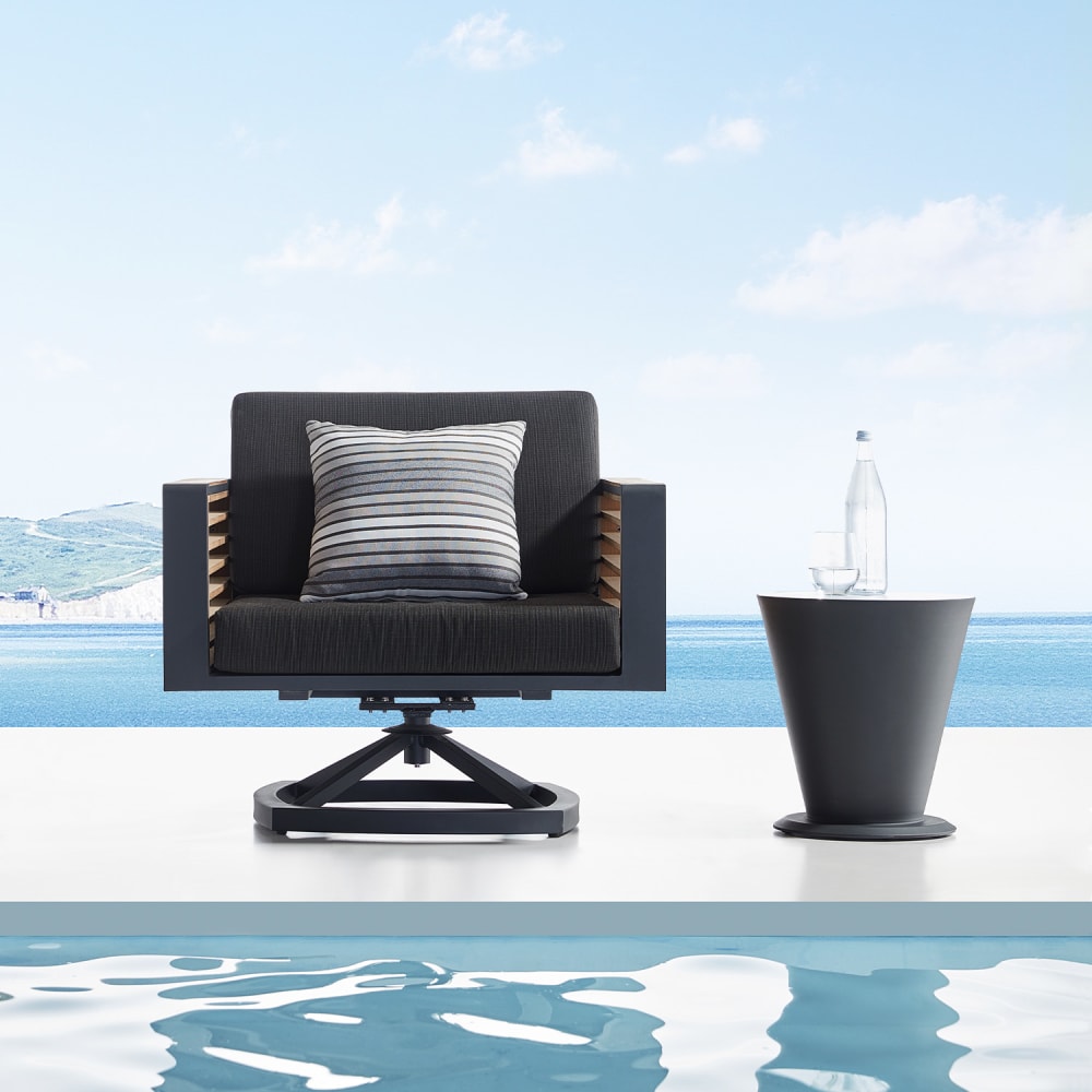 Fauteuil pivotant L84 x P81 x H61.5 cm - Maisons du Monde