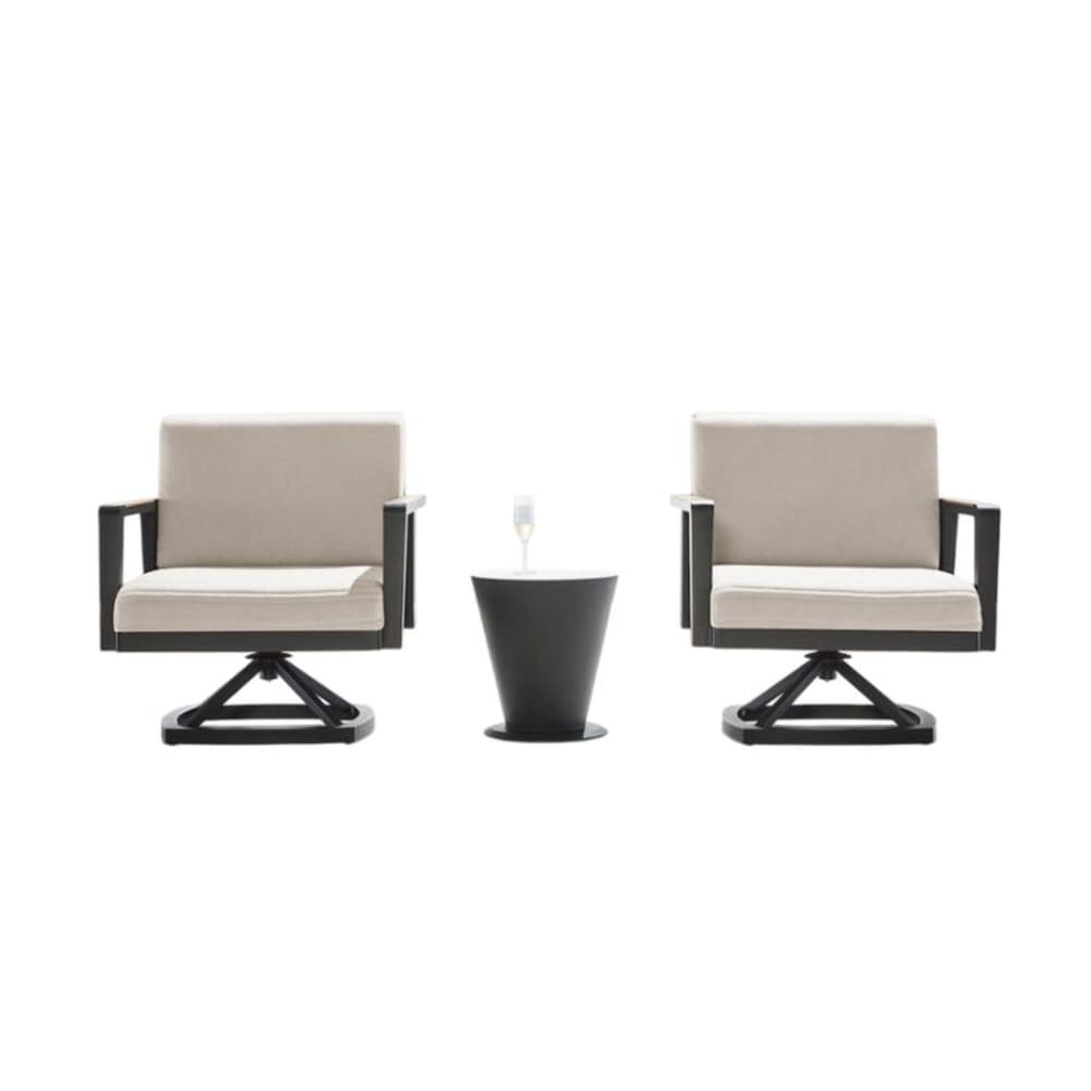 Au jardin de Chloé Fauteuil de jardin noir L77.5 x P76 x H76 cm - Aluminium