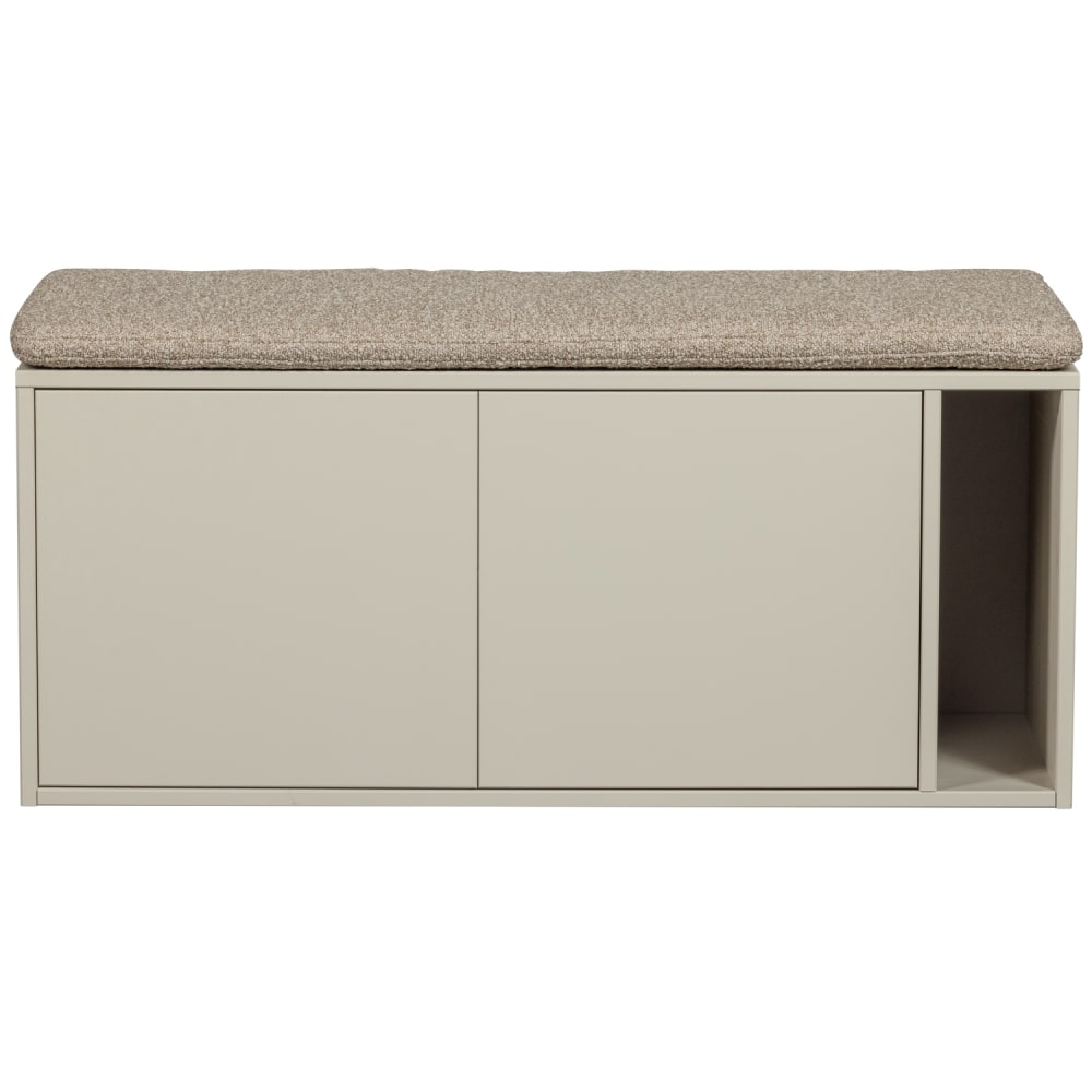 Meuble tv et banc en pin avec coussins beige