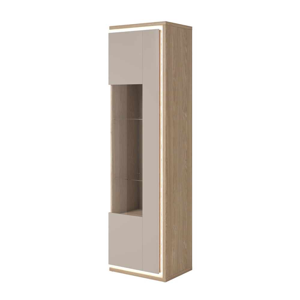 Vitrine 1 porte gauche stratifiés beige
