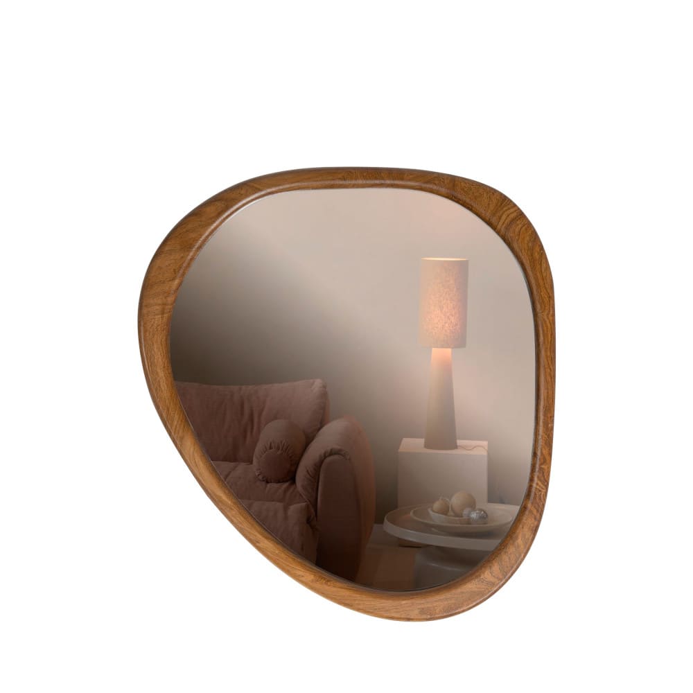 Miroir organique en bois  44x48cm - Bois foncé