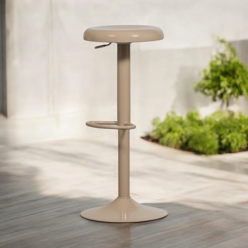 Tabouret de bar réglable en aluminium beige