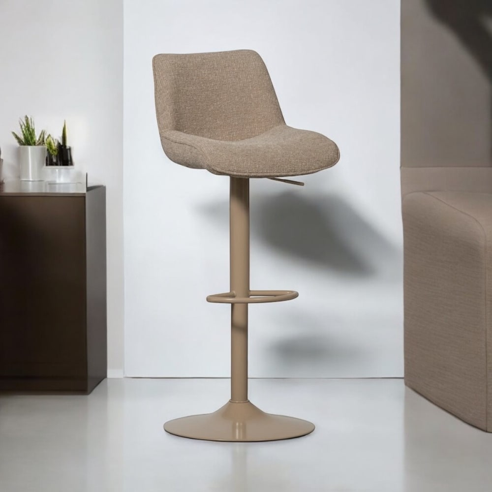 Tabouret de bar réglable en tissu sable