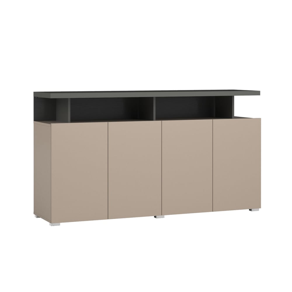 Buffet 4 portes stratifiés taupe et anthracite