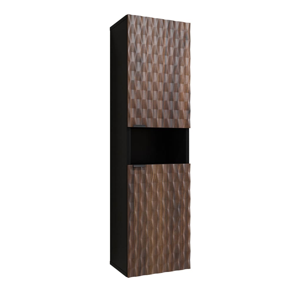 Petits meubles 2-türige Hängesäule Laminierte Platten Holz und Schwarz style modern Braun Spanplatte