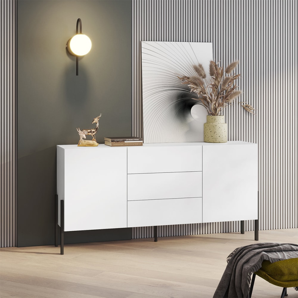 Langes Sideboard 2 Türen 3 Schubladen Melaminbeschichtete Platten