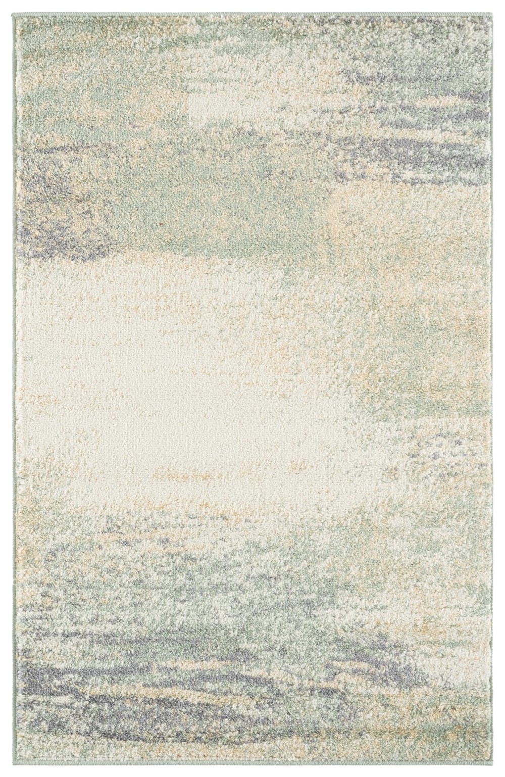 Tapis abstrait moderne en polypropylène blanc/vert, 122 x 183 cm