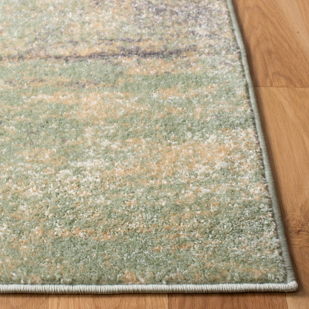Tapis abstrait moderne en polypropylène blanc/vert, 155 x 229 cm — vue 4