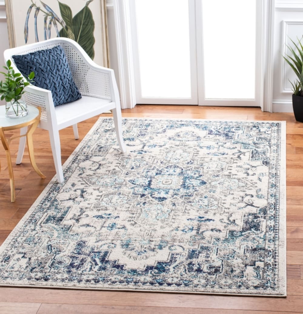 Tapis de transition en polypropylène blanc/gris, 160 x 229 cm — vue 3