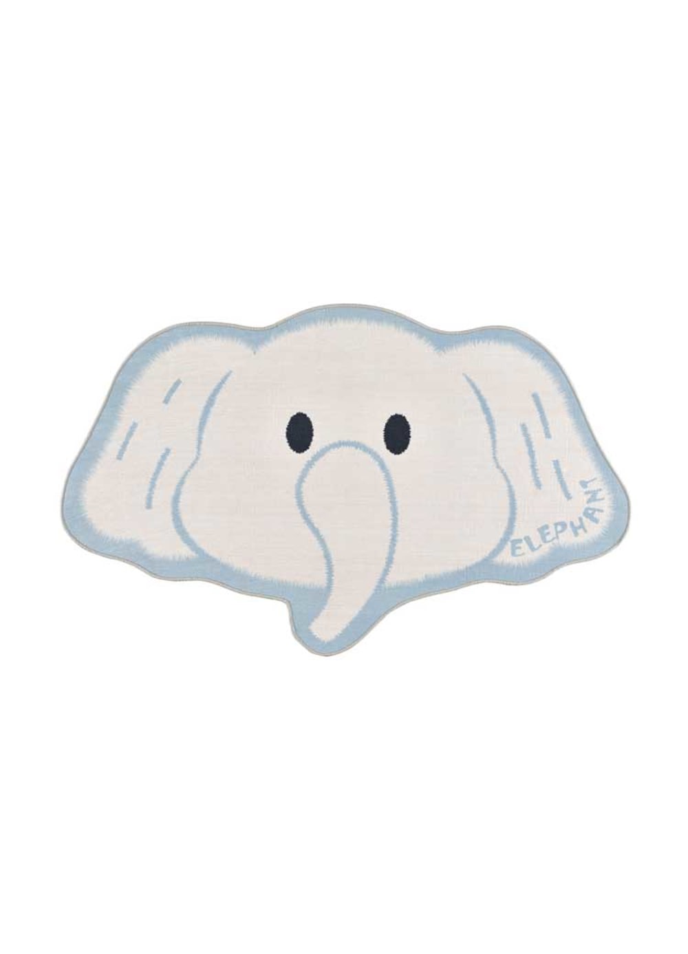 Tapis enfant lavable éléphant blanc 75x120 cm - Maisons du Monde