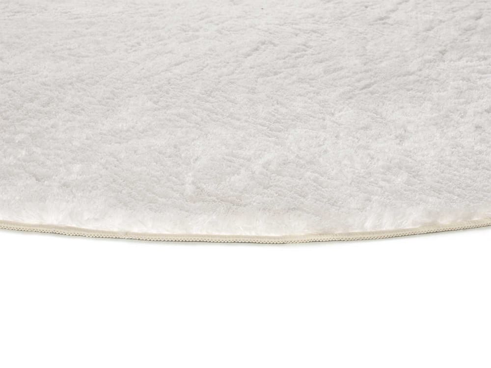 Tapis rond shaggy blanc 120x120 cm — vue 4