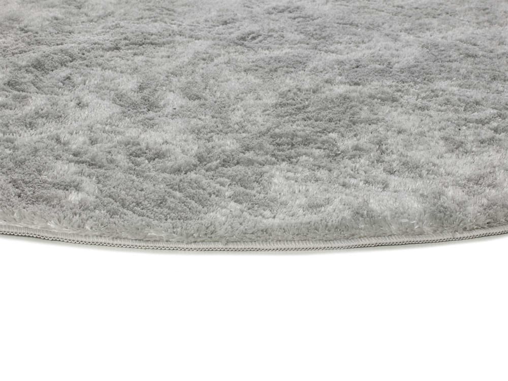 Tapis rond shaggy argent 120x120 cm — vue 4