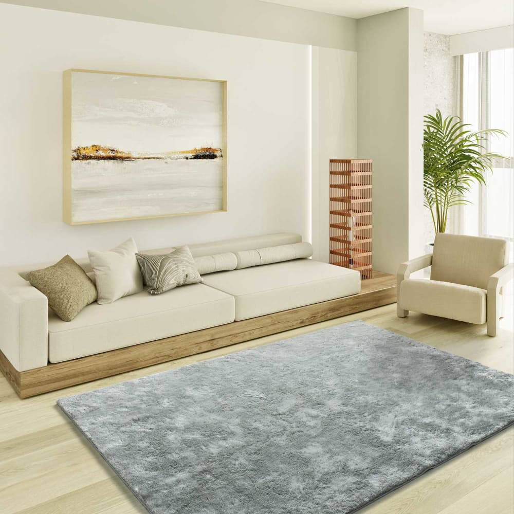 Tapis shaggy argent 80x150 cm — vue 3