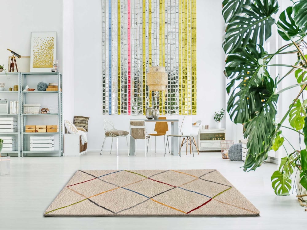 Tapis shaggy ethnique beige/multicolore 160x230 cm — vue 3