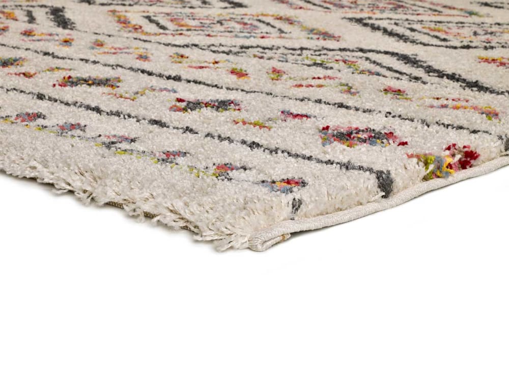 Tapis shaggy ethnique beige/multicolore 133x190 cm — vue 4