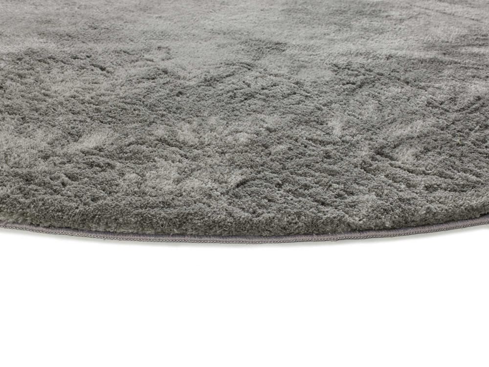 Tapis rond shaggy anthracite 120x120 cm — vue 4