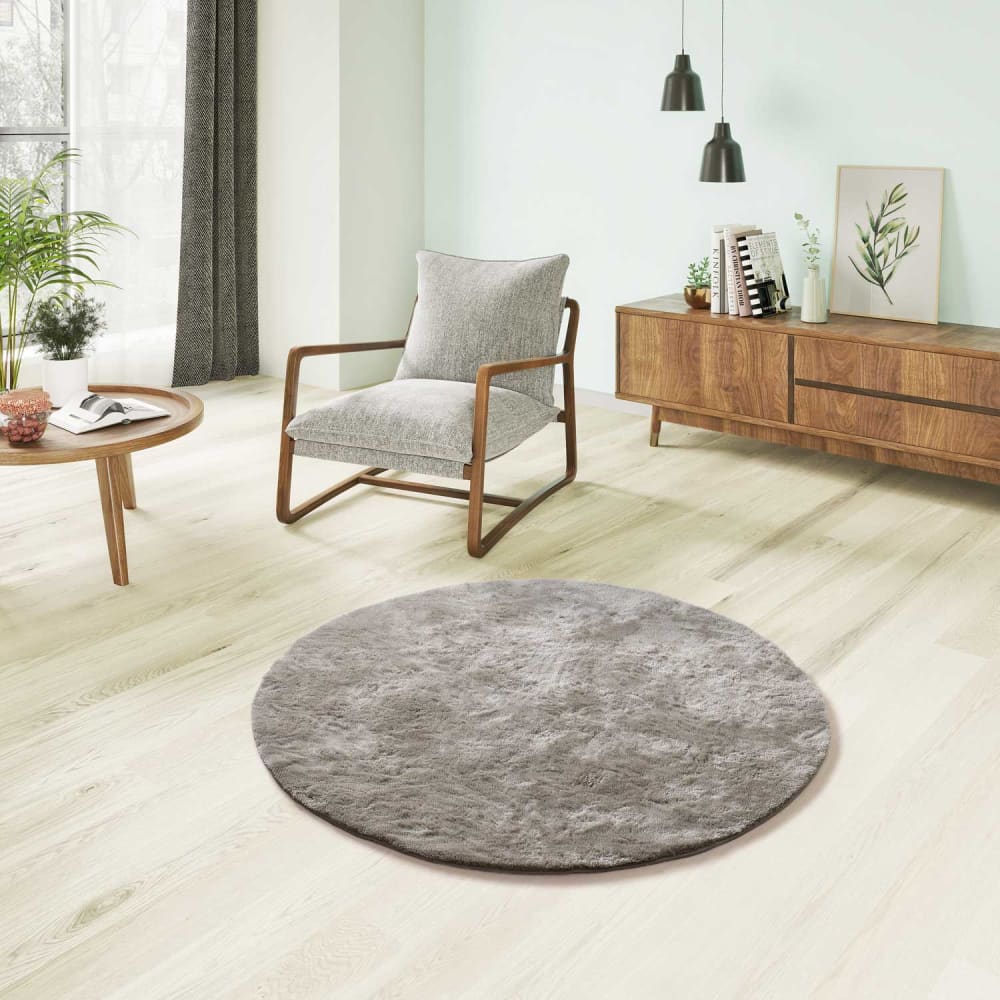 Tapis rond shaggy pierre 120x120 cm — vue 3