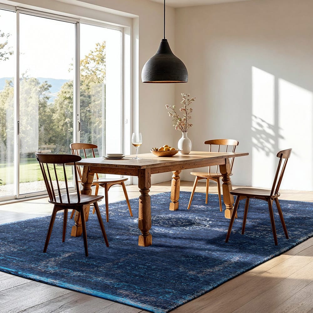 MEDALLION - Teppich waschbar In-/Outdoor Blau 200x280 - Maisons