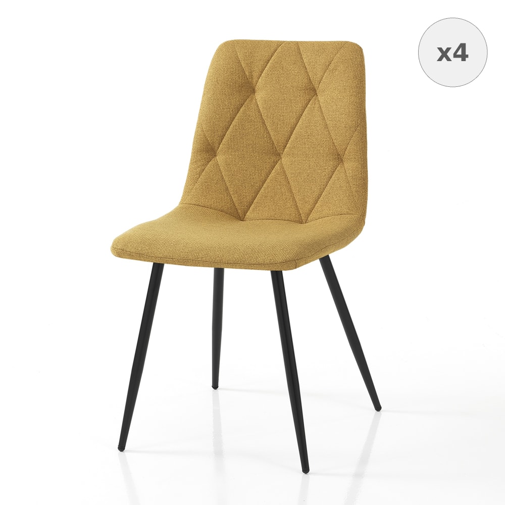 Lot de 4 chaises tissu