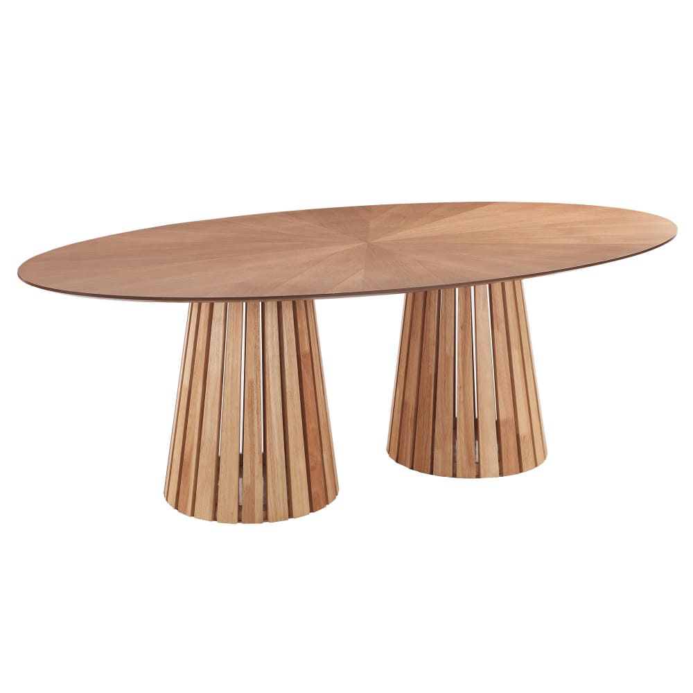 ORESTELUCHETTA Ovaler Tisch aus Massivholz mit Eichenfinish, B 190 cm Beige