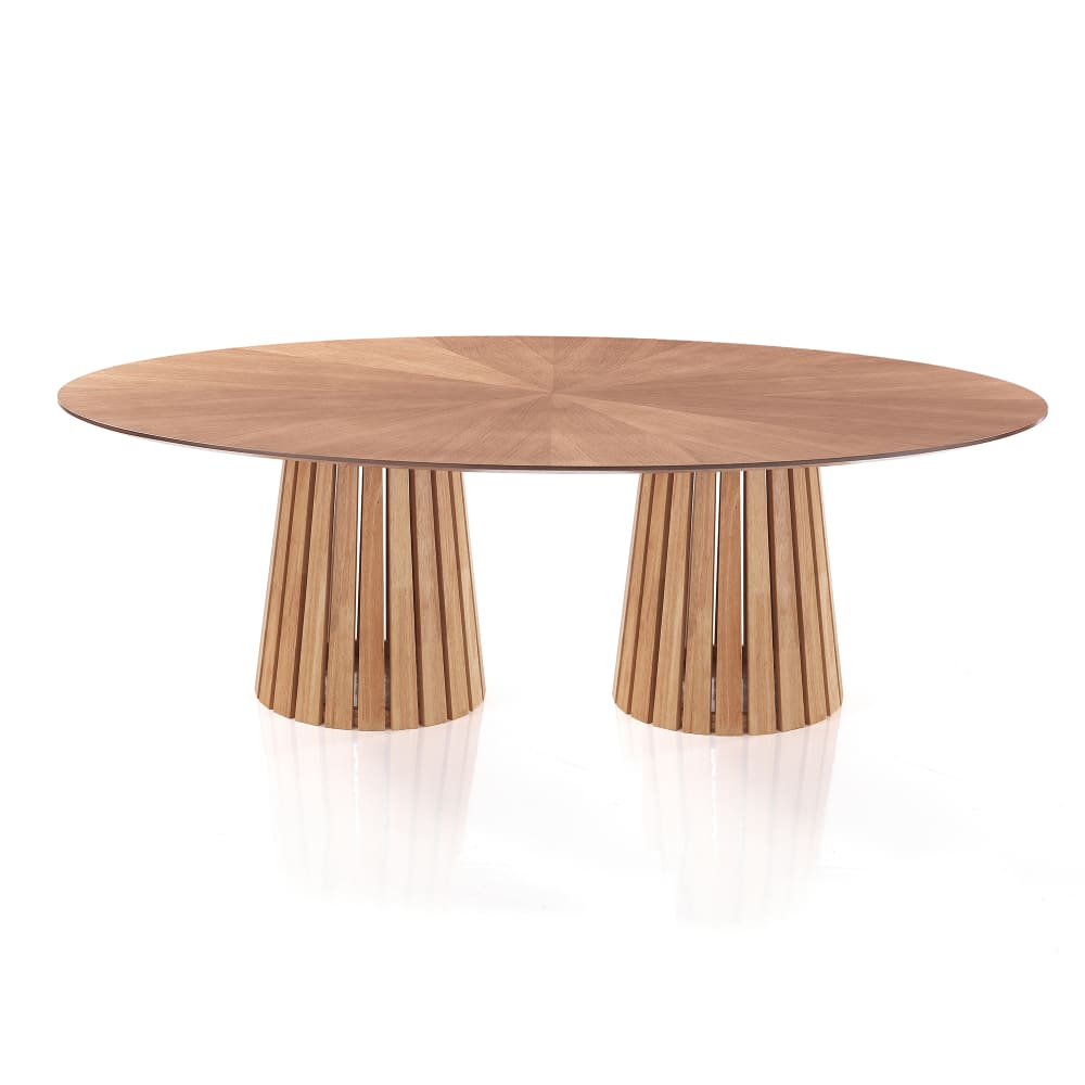 Ovaler Tisch aus Massivholz mit Eichenfinish, B 190 cm - Maisons