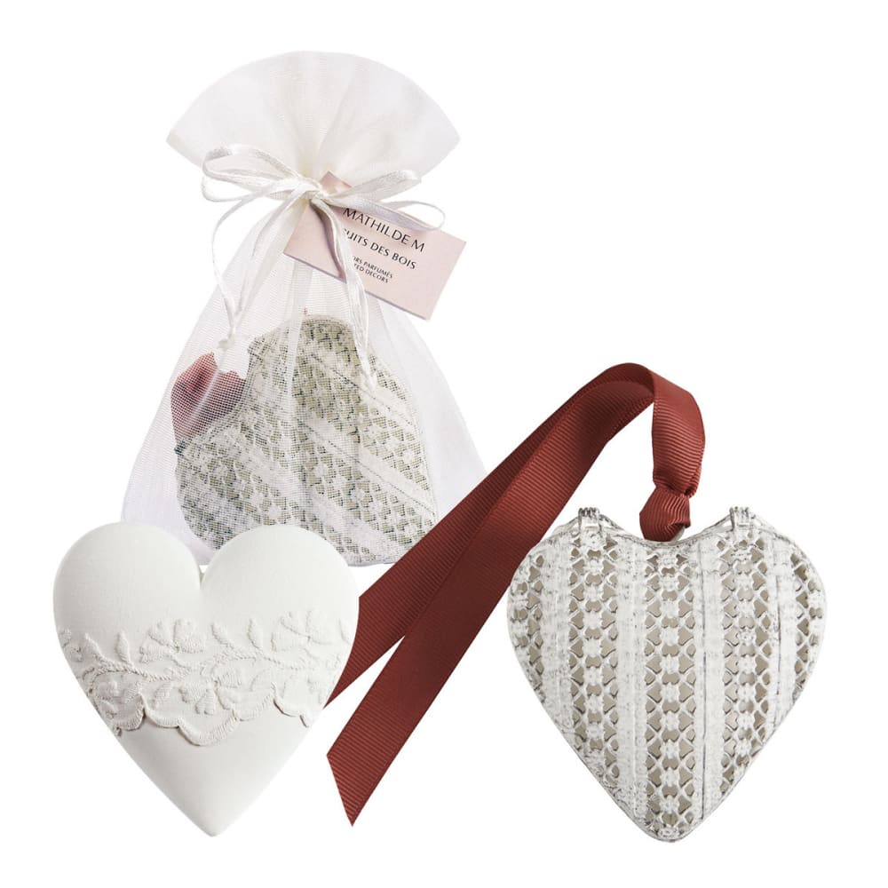 Mathilde M Boîte cœur et décor parfumé Blanc Porcelaine