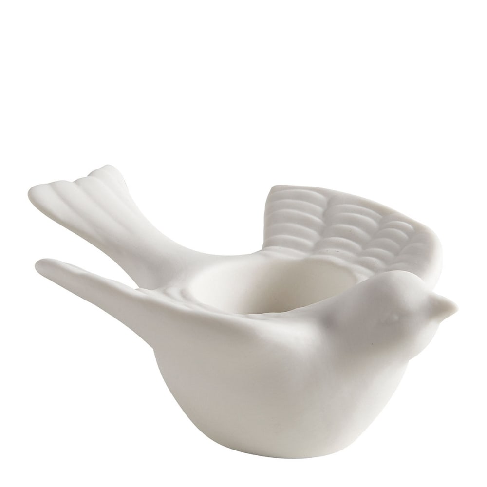 Bougeoir Mésange en biscuit de céramique