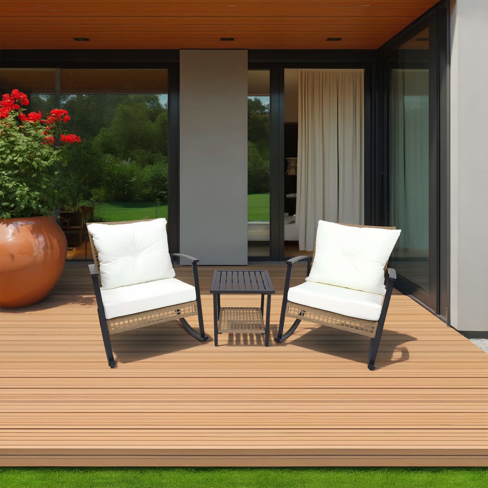 Ensemble de jardin avec 2 chaises et table en aluminium et polyrattan - Maisons du Monde