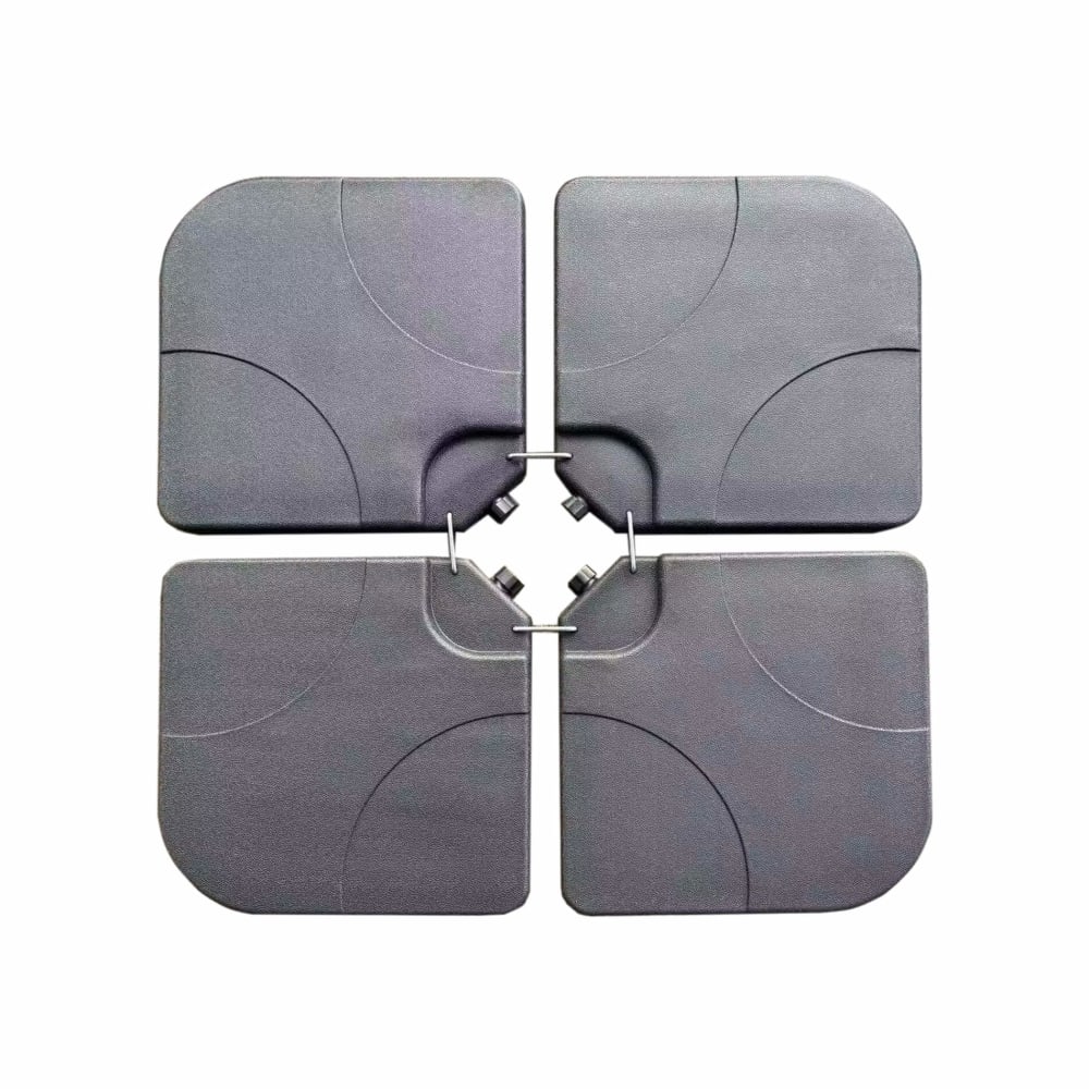 Ensemble de 4 bases pour parasol en HDPE noir