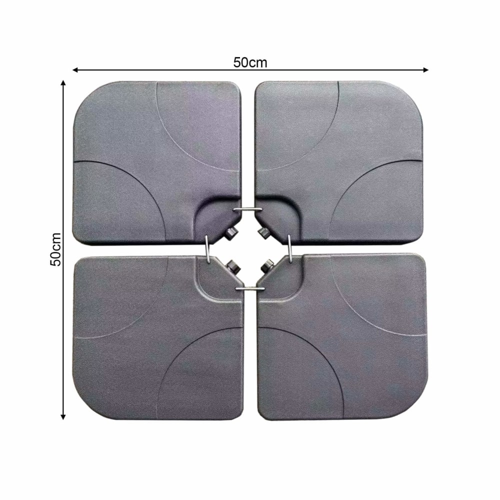 Ensemble de 4 bases pour parasol en HDPE noir - Maisons du Monde