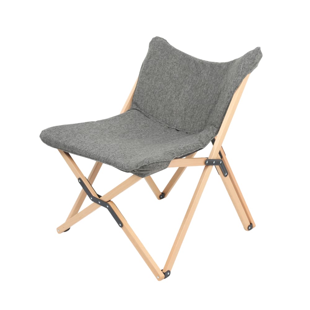Chaise de régisseur pour jardin en bois et polyester marron et gris