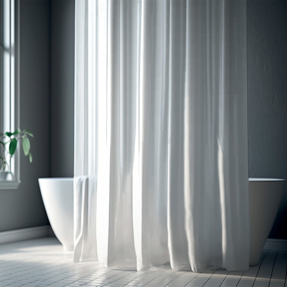 Rideau de douche uni en polyester
