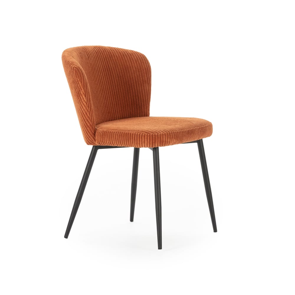 That's Casa 4er-Set Samtstühle mit Metallbeinen, 47x58 cm, H78 cm style modern Rot Stoff