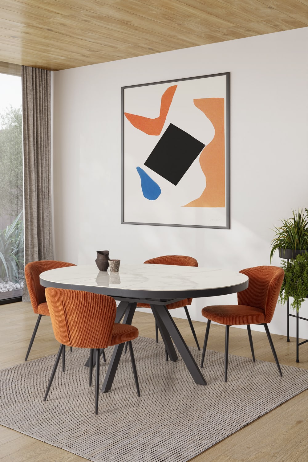 4er-Set Samtstühle mit Metallbeinen, 47x58 cm, H78 cm - Maisons