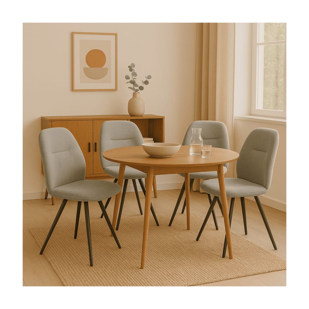 2er-Set Drehstühle aus schwarzem Stoff und Metall, 47x47 h85 cm -