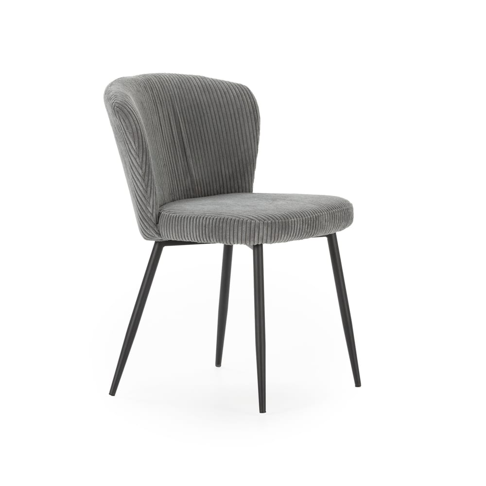 That's Casa 4er-Set Samtstühle mit Metallbeinen, 47x58 cm, H78 cm style modern Grau Stoff