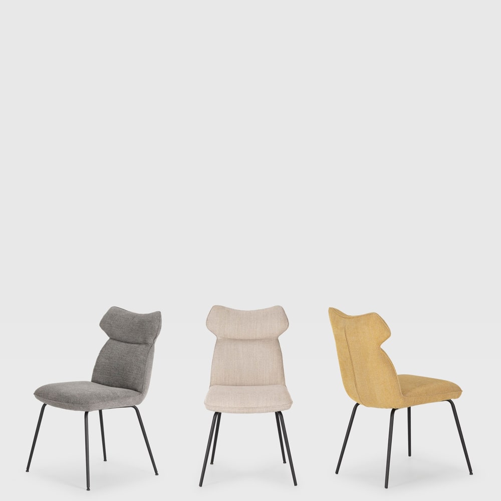 Lot de 2 chaises en velours avec pieds en métal, 51x65 h92 cm