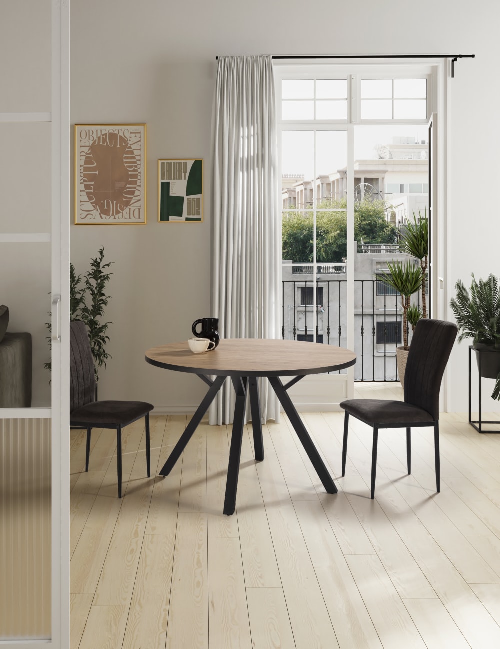 Runder Tisch für 4 Personen, Eiche, 120x77 cm - Maisons Du Monde