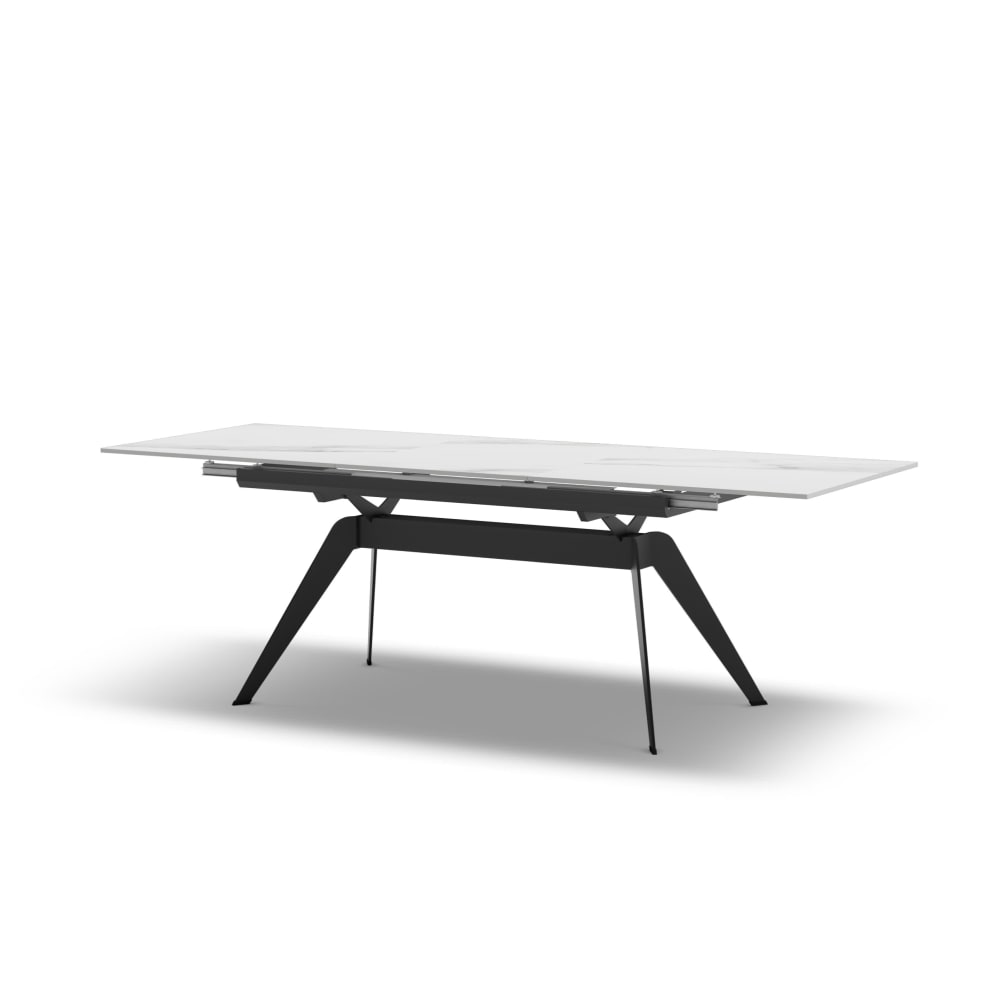 That's Casa Ausziehbarer Keramiktisch für 6/8 Personen, 160/220x76 cm Weiß Keramik