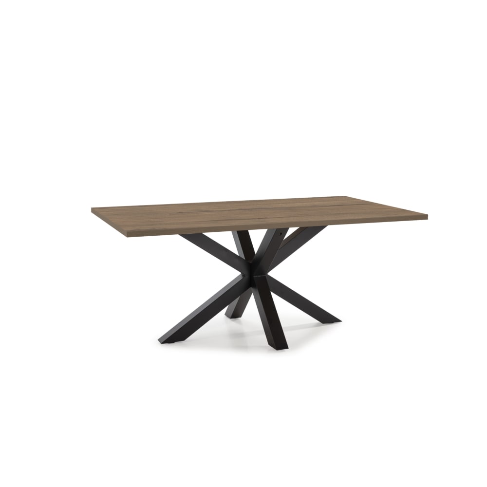That's Casa Rechteckiger Tisch mit Eisengestell für 6/8 Personen 180x76 cm style modern Braun Holz