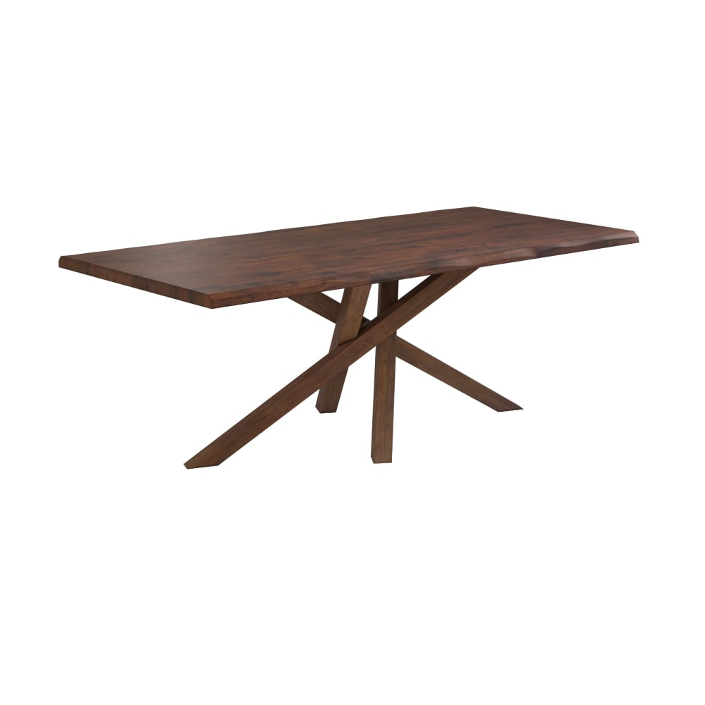 Maison Pavane Rechteckiger Tisch aus massivem dunklem Hevea-Holz für 8 Personen style vintage Braun Holz
