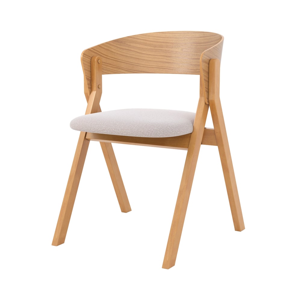 Maison Pavane Stuhl aus Gummibaumholz und beigefarbenem Stoff style vintage - -