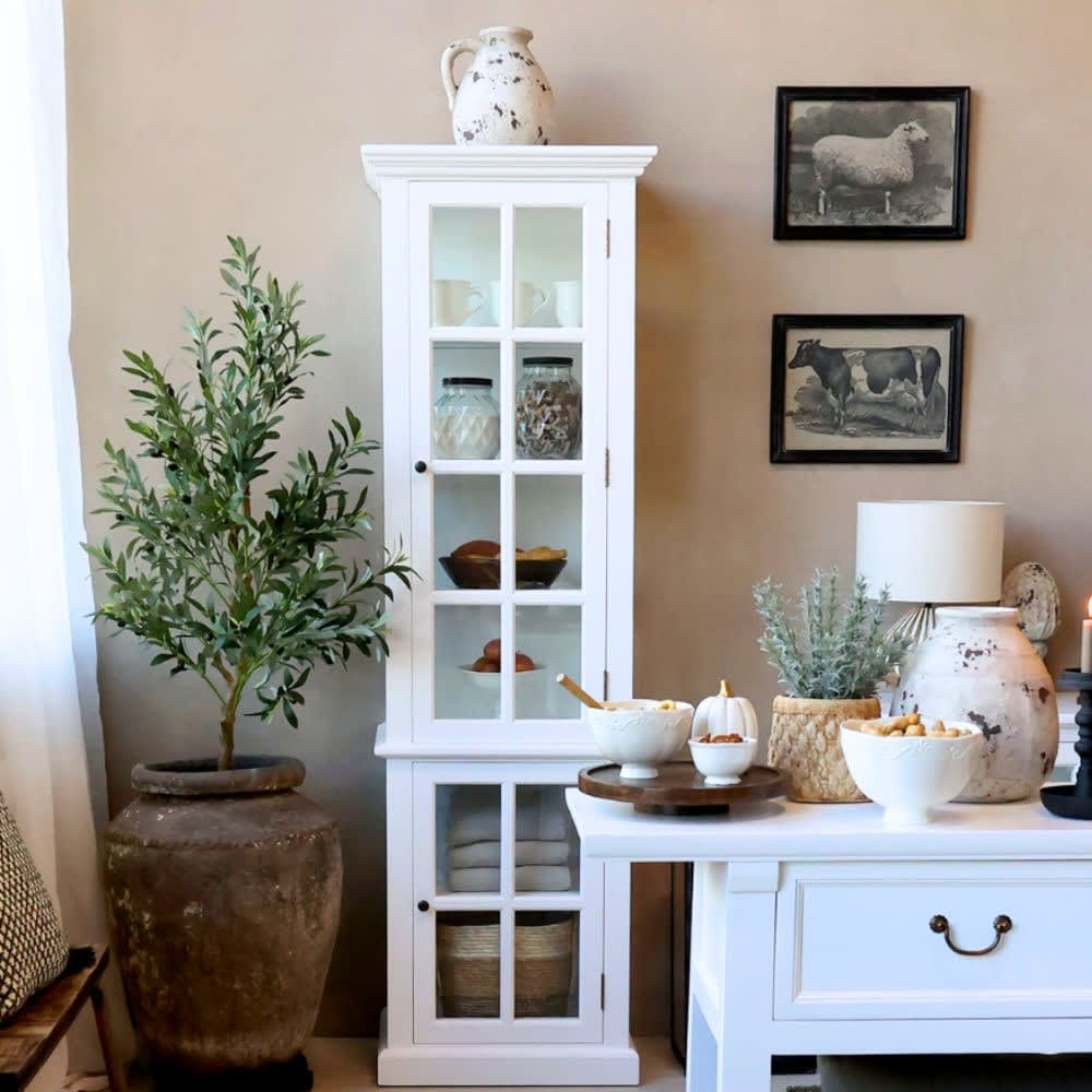Armoire 2 portes rangement chambre salle de bain bois blanc 196cm - Maisons du Monde