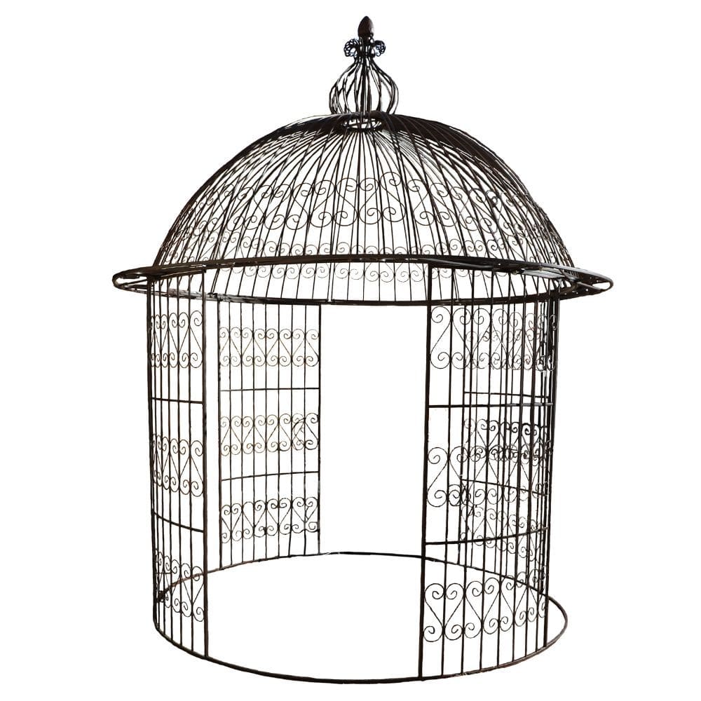 Gloriette pergola tonnelle kiosque abri jardin fer marron 300x368 cm