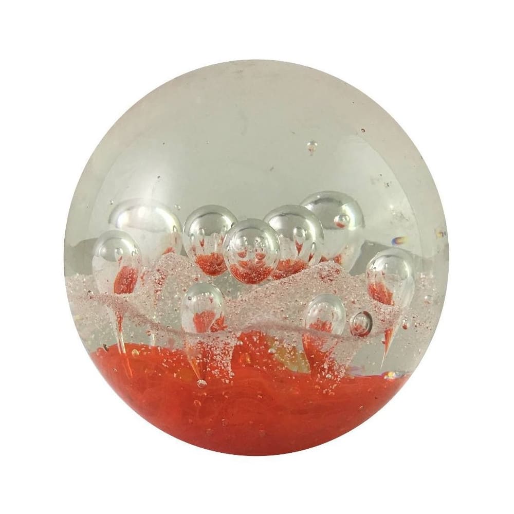 CHEMIN DE CAMPAGNE Presse papier sulfure gouttes en verre rouge ø.8 cm style campagne