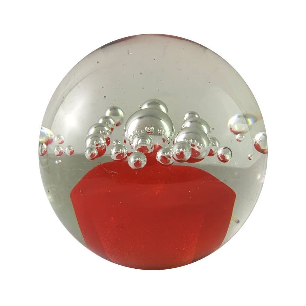 CHEMIN DE CAMPAGNE ° presse papier sulfure en verre rouge ø.10.5 cm style campagne